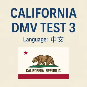 CA DMV Instruction Permit Practice Test in Chinese